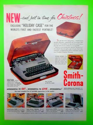 Smith - Corona Typewriter Rare Vintage 1954 Promo Poster Suitable For Framing
