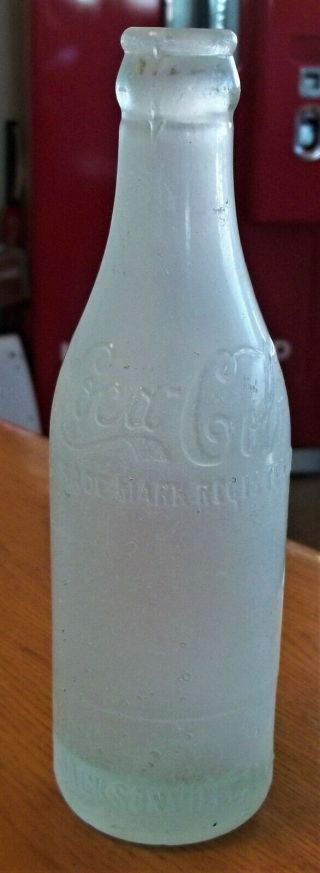 C1900’s Rare Coca Cola Straight Sided Green Bottle Crown Jacksonville 1