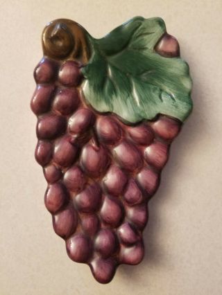 Vintage Boston Warehouse Ceramic Spoon Rest Purple Grapes Rare