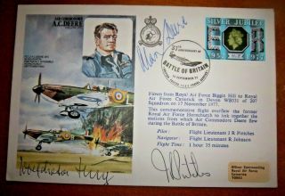 Rare - Hauptmann Wolf - Dietrich Huy & Air Commodore Alan Deere Signed Cover