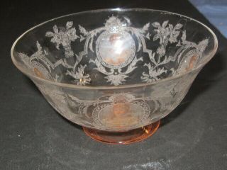 Rare Morgantown Glass U.  S.  A.  Queen Louise Pink Pattern Fruit/custard Dish