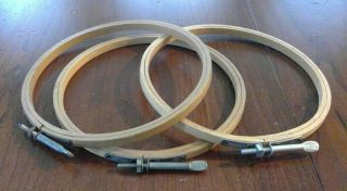 Set Of 3 Vintage Monarch 6 Inch All Wood 1/4 Inch Embroidery Hoop Rare Size Vgc