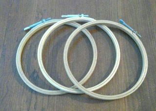 Set of 3 Vintage Monarch 6 inch all wood 1/4 inch embroidery hoop RARE SIZE VGC 2