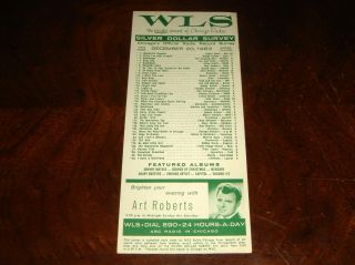 Rare December 20,  1963 Wls 890 Silver Dollar Survey Chicago Radio Record Chart