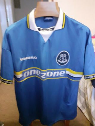 Rare Old Everton 1997 Football Shirt Size Adults Xx Large