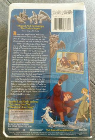 THE HUNCHBACK OF NOTRE DAME II VHS Disney Clam Shell OOP RARE L ike 2 Two 2