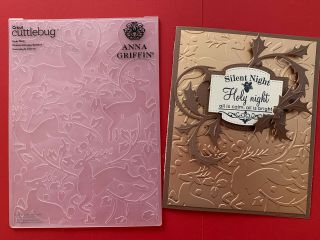 Anna Griffin Deer Run Large Embossing Folder Christmas Holiday & Card Rare