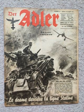 Rare Ww2 - Der Adler: Numero 17 | 26 Aout 1941