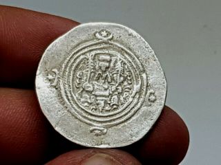 Rare Uncertain Sasanian Silver Coin 450 - 700 Ad 5.  6 Gr 30 Mm