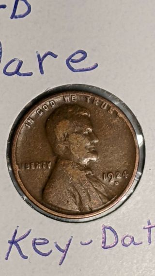 " Rare " 1924 - D Wheat Cent.  Only 2.  5 Million 1 Day Only,  Bid Now