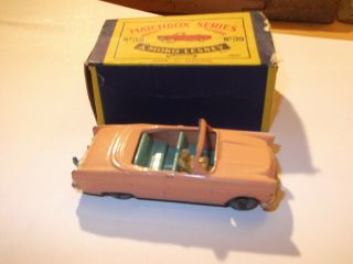 Vintage Matchbox Lesney Moko No 39 Pink Ford Zodiac Convertable Rare Model