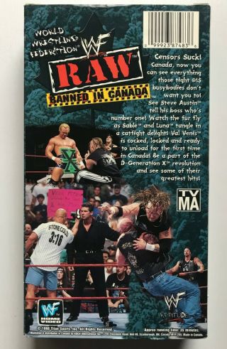 WWF Raw Banned in Canada VHS Stone Cold Steve Austin Wrestling WWE WCW RARE NTSC 2
