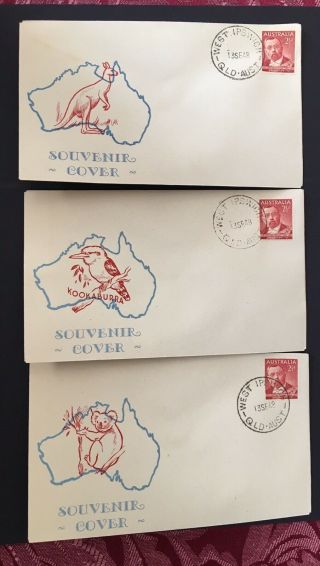 Australia 1948 Von Mueller Set Of 3 Rare Generic Unaddressed Fdcs