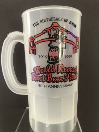 A&w Plastic Mug.  80th Anniversary 1999.  World Record Root Beer Float.  Rare