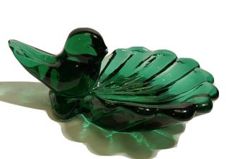 Rare Green Bird Of Happiness Figurine Dish Leo Ward Signed 2009 Terra Studios