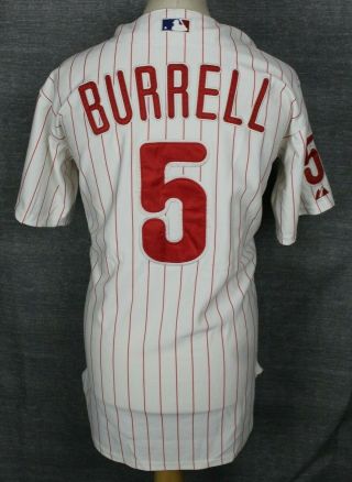 Burrell 5 Phildelphia Phillies Baseball Jersey Mens 48 " Majestic Rare