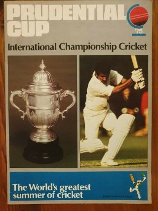 Cricket Prudential Cup Official Guide 1975 - Rare & Near