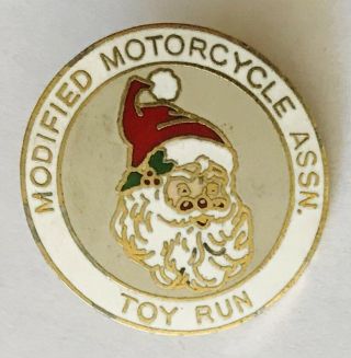 Modified Motorcycle Association Toy Run Pin Badge Rare Santa Christmas (f4)