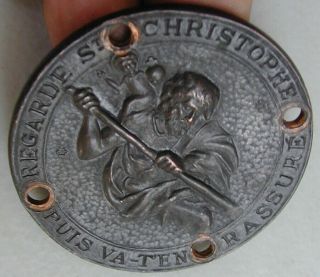 Antique St.  Christopher Catholic Copper Circa 1890s Very Early & Rare