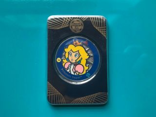 Nintendo Mario Challenge Coin Enterplay 2016 Silver Princess Peach Rare