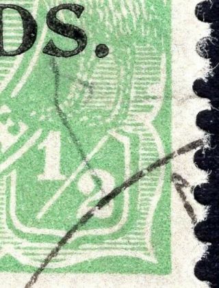 Rare Australia " Guinea " Kgv 1/2d Sw Green Stamp With Flaw 4l25 Cto - Hi Cv