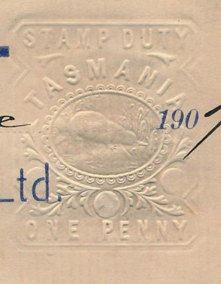 Australia: 1897 National Bk Of Tasmania £3/10/0d Cheque Rare " Provisional Issue "