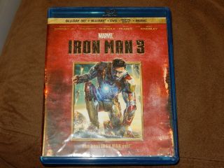 " Iron Man 3 " 3d/2d 3 - Disc Rare Blu - Ray/dvd Marvel