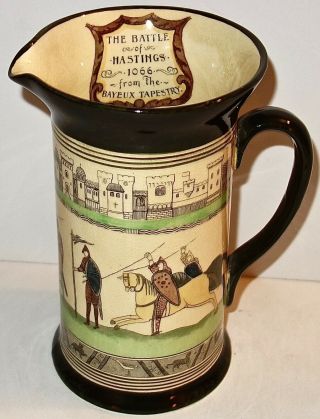 Rare Vintage Royal Doulton Porcelain England 7 - 1/2 " Battle Of Hastings Pitcher