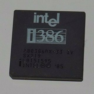 Rare Vintage 1985 Intel I386 Co - Processor 80386 Cpu (a30386dx - 33 Iv)
