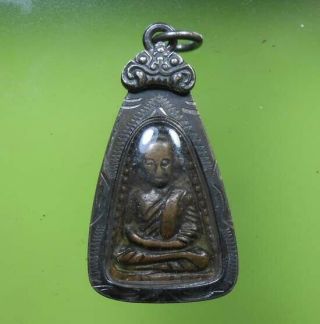 Real Rare Lp Ngern Thai Mini Buddha Amulet Lucky Money