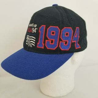 Rare Vintage Black Apex World Cup Usa 1994 Soccer Football Snapback Hat Cap 90s