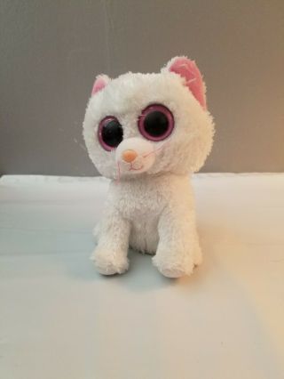 Great Rare Ty Beanie Boos Cashmere The White Pink Kitty Cat Kitten 6 " Plush
