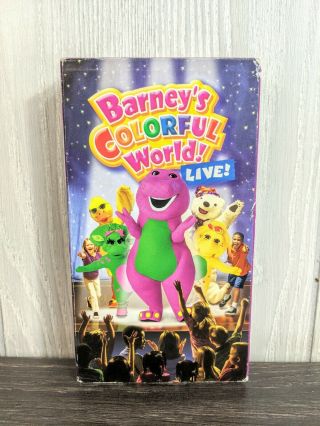 Barneys Colorful World Live Rare Vhs White Tape Educational