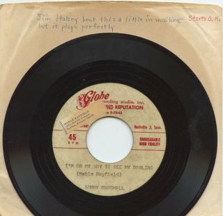 Rare Pop Country Song Poem Acetate 45 - Sammy Marshall - I 