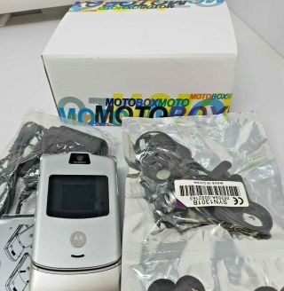 Motorola Razr V3m V3 Light Gray T - Mobile 3g Phone Razor Flip Camera Antique Silv