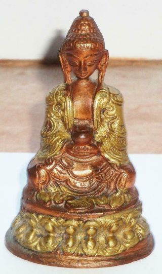 Rare Antique Chinese Sino Tibetan Gilt Bronze Figure Statue Of Buddha