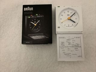 Vintage Braun German Reflex Alarm Clock Control Bnc005 White