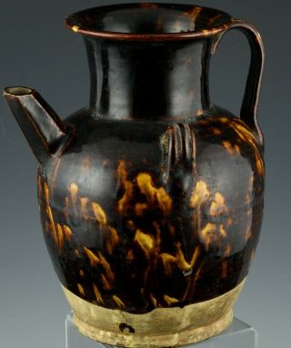 Very Rare Chinese Cizhou Tortoise Flambe Glaze Jug Ewer Tang Jin Dynasty