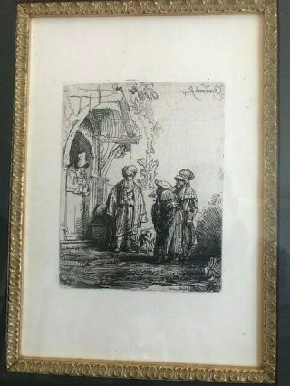 Rembrandt Van Rijn Jacob And Laban 1868 Engraving On Laid Paper Rare Edition 500
