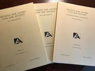 Swiss Catalogs X 3,  1989 - 1992 Rare By Auctiones A.  G.  References