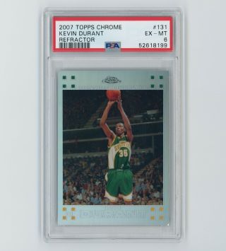 2007 Topps Chrome Refractor Kevin Durant Rookie Rc /1499 131 Psa 6 Rare