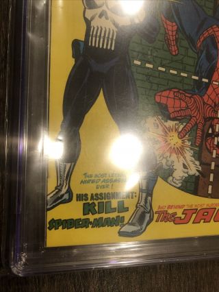 SPIDERMAN 129 MARVEL 2/74 1ST PUNISHER APP CGC 7.  5 Rare White Pages 6