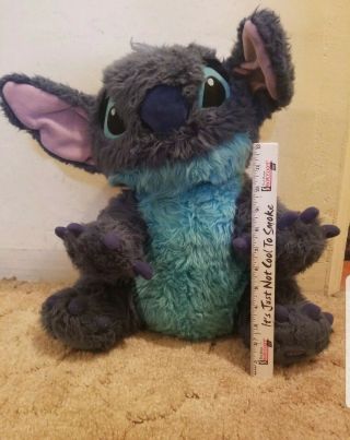 Rare Huge 18 " Disney Store Stitch Plush Big Fluffy Stuffed Lilo Cuddler Toy