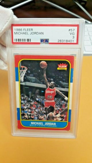 1986 Fleer Michael Jordan Rookie Basketball Card Psa Vg 3 Rare Card High End