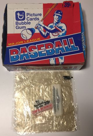 Rare 1980 Topps 24 Cello Pack Empty Box With 10 Cello Wrappers Vintage.