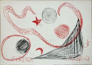 Alexander Calder Florence 1967 Rare Hand Signed Lithography