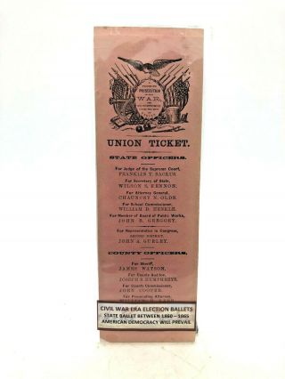 Rare Civil War Era Election Ballet - Union Ticket - 1860/1865 - Rare Ballet