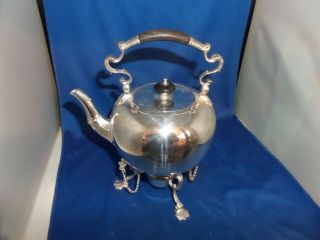 Lovely Victorian Tea Kettle On Stand C.  1890 W.  Sissons Sheffield Silver Plate