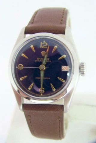Vintage Rolex Oyster Date Precision Ref 6066 Winding Watch C.  1952 Rare Exlnt