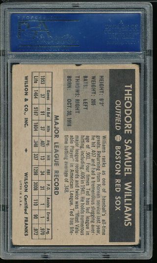 1954 Wilson Franks Ted Williams PSA 2 - Red Sox (rare) 2